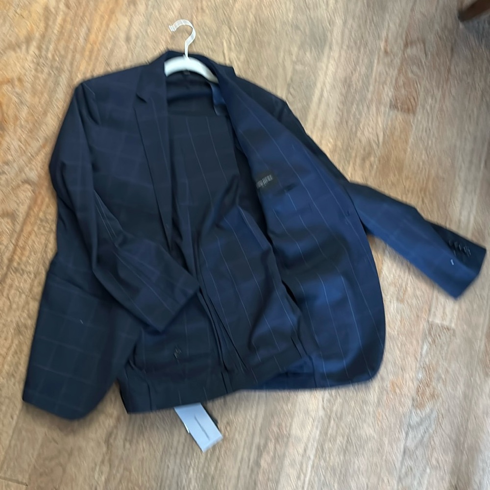 Men’s Navy Windowpane suit jacket and pants